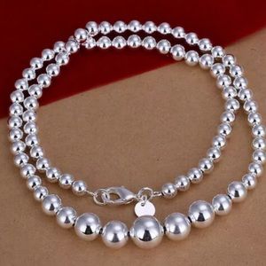 Sterling Silver Beaded Necklace
